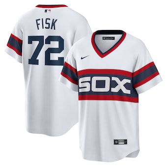 mens nike carlton fisk white chicago white sox home cooperst